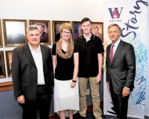 Alan Wood, with his family, meets Governor Bill Haslam